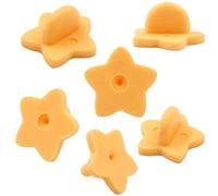 Coufce 100 Pack Star Shape Rubber Pin Backs, Lapel Pin Backing Locking Pin Keepers, Brooch Holder for Uniform Badge Hat Tie（Orange）