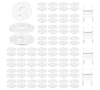 Coufce 50 Pack Clear Plastic Sewing Machine Bobbins, Class 15 Compatible for Brother Singer Janome Kenmore Machines