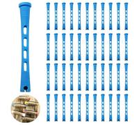 Coufce 60 Pcs Perm Rods 0.35" Blue Hair Rollers Cold Wave Rods Long Short Hair Rollers Curling Rods