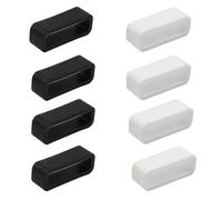 Coufce 8-Pack Watch Band Fixing Rings, 20mm Security Connector and Strap Holder Loops, Secure Fastener Rings Replacement for Smartwatch Accessories, Black and White Keeper Set