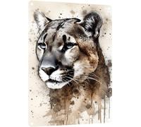 Cougar Bathroom Wall Plaque Style Tin Signs Novelty Metal Sign For Pub Wall Kitchen 20X30 Cm