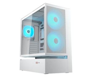 COUGAR CFV235 Mesh MidTower Case, 400mm GPU Supported, ARGB PWM Fans 160mmx2, 3-in-1 front panel, 270° Airflow Access, Dust Filter, Dual Magnetic Filtration, Cable Management (White, Mesh)
