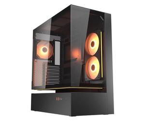 COUGAR CFV235 MidTower ATX, CEB Case,430mm GPU Supported, Pre-installed ARGB PWM Fans 120mmx4, 270° Airflow Access, Dust Filter, Dual Magnetic Filtration, Cable Management (Black)