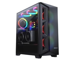 Cougar DarkBlader X5 RGB Distinctive RGB Mid-Tower Case with Superior Airflow, 3x ARGB VK120 fans and a crystal clear tempered glass left panel CGR-5UM3TB-X5-RGB