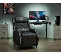 Home Detail Cougar Black With White Trim Gaming Recliner, Multi
