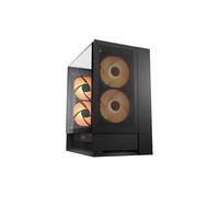 COUGAR OmnyX Mid-Tower ATX Symmetrical Panoramic PC Case - Maximum Airflow - 4X Preinstalled 160mm Fans - Reverse Connector Motherboard - Zero-Visibility Cable - Black/White (Black)