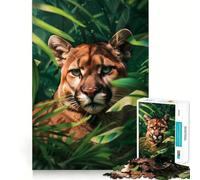 Cougar in The Jungle 1000 Piece Jigsaws for Adults Puzzle Reason Skill, Rich Detail, Happy Challenge, Perfect Art (50x75cm)