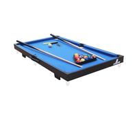 Cougar Mini Pool Table in Black & Blue | Portable Billiard/Snooker Table incl. balls & cues | For Children & Adults | Dimensions: 46x22 inch