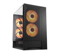 COUGAR OmnyX Mid-Tower ATX Symmetrical Panoramic PC Case - Maximum Airflow - 4X Preinstalled 160mm Fans - Reverse Connector Motherboard - Zero-Visibility Cable - Black/White (Black)