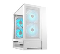COUGAR OmnyX Mid-Tower ATX Symmetrical Panoramic PC Case - Maximum Airflow - 4X Preinstalled 160mm Fans - Reverse Connector Motherboard Compatibility - Zero-Visibility Cable Management - White