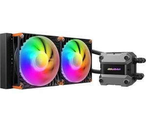 Cougar Poseidon Ultra ARGB 240 PC Liquid Cooler: Optimum Airflow, Corner Dampeners, Integrated Stabilizing Ring, Copper Cooling Plate, Compatible With Latest Intel LGA1851 & AMD AM5 Sockets - Black