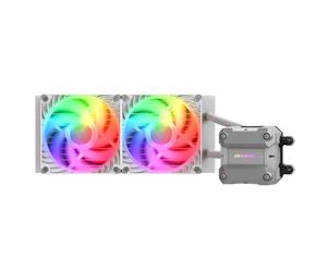 Cougar Poseidon Ultra ARGB 240 PC Liquid Cooler: Optimum Airflow, Corner Dampeners, Integrated Stabilizing Ring, Copper Cooling Plate, Compatible With Latest Intel LGA1851 & AMD AM5 Sockets - White