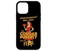 Cougar Puberty Perimenopause Menopause Funny Woman with Fan Case for iPhone 12 mini