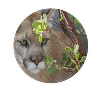 Cougar Round Mouse Pad, Sewn Edge Design 8 x 8 in