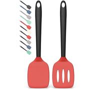 Coukre Silicone Kitchen Cooking Utensils Set with Holder - Heat-Resistant, Food-Grade Kitchen Tools, Spatula, Spoon & Gadgets for Non-Stick Pans, Dishwasher Safe (2, Red)
