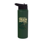 Could Be A Train Spotting Kinda Day Steam Train Stainless Steel Insulated Water Bottle