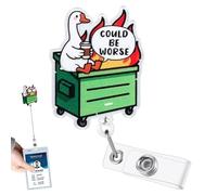 Could Be Worse Funny Goose Nurse Badge Reel, Cute Retractable Badge Holder, Creative Name Tag D Badge Holder Retractable for Nursing Student Teacher Doctor Stressed Medical Social Workers (1Pcs)