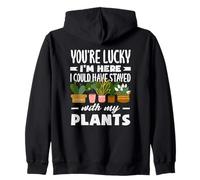 Could Have Stayed With My Plants Funny Plant Lover Zip Hoodie
