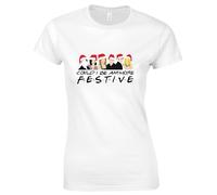 Could I Be Anymore Festive Friends Drama Inspired Merry Christmas Ladies T Shirt Santa T.V Show Gift for GF/BF Gift for Friends Birthday Xmas Women's Girls Female Adult Kids Tee Top White