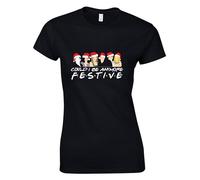Could I Be Anymore Festive Friends Drama Inspired Merry Christmas Ladies T Shirt Santa T.V Show Gift for GF/BF Gift for Friends Birthday Xmas Women's Girls Female Adult Kids Tee Top Black