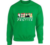 Could I Be Anymore Festive Friends Inspired Merry Christmas Jumper Santa T.V Show Gift for GF/BF Gift for Friends Birthday Xmas Unisex Adult Kids Top (Kelly Green, 12 Years)