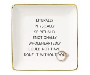Could Not Have Done It Without You-Appreciate,Feel Grateful,Be Thankful,Thank You Gifts for Women Colleague,Mentor,Coach,Leader,Boss,Best Friends-Christmas Gift-Jewelry Tray Trinket Holder Ring Dish