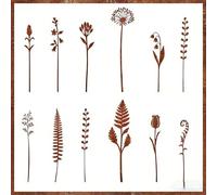 Could Spark 12 Pcs Metal Flowers for Outside and Plants, Metal Fern Leaf Garden Stakes Decorative for Flower Arrangement Potted Plants Outdoor Lawn Yard Walkway