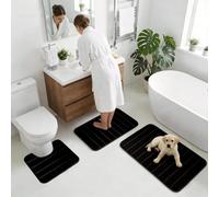 Could Spark 3 Piece Memory Foam Bath Mat Set,Machine Washable Super Absorbent Bathroom Mats,U-shaped Toilet Mat,Non Slip Bath Shower Mats for Bathroom,Bedroom,Living Room