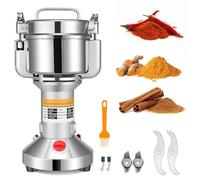Couleeur Electric Grinder for Kitchen,Stainless Steel Grain Spice Mill Grinder High Speed 2000W 36000 RPM for Nuts Cereals Spice Grain Herb Flour with Overload Protection,500g