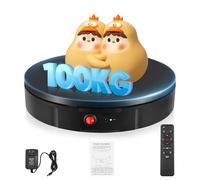 Couleeur Electric Rotating Turntable 100 kg 30 cm Turntable with Rechargeable Battery 360 Degree Rotating Turntable Automatic Rotating Stand for Taking Photos, Videos