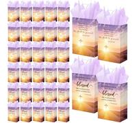 Coume 100 Pcs Mothers Day Church Gifts Bags Bulk with Tissue 8.27 x 5.91 x 3.15 Inches Christian Religious Bible Verse Baptism Paper Gifts Bags with Handles for Women Mom Church Party Favor