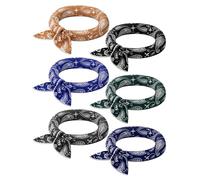 Coume 6 Pack Cooling Neck Wraps Cooler Ice Wrap Scarf Bandanas for Hot Weather Summer Women Men Walking Riding Outdoor, Deep Color, One Size