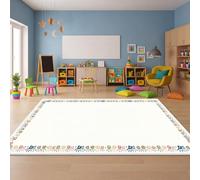 Coume Classroom Rug Elementary 13 x 6.5 ft ABC Alphabet & Animal Words Educational Carpet Large Learning Play Mat with Non-Slip Backing for Kids Toddlers Preschool Kindergarten (Colorful Handprint)