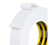 COUMENO Single-Sided White Foam Tape, 45mm x 3m, Self-Adhesive Foam Seal Tape for Insulation & Window Sealing, Waterproof Draft Excluder for Doors, Weather Stripping Foam Pads.