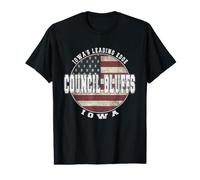 Council Bluffs Iowa, Vintage American Flag Value Graphic T-Shirt