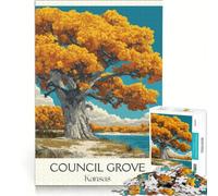 Council Grove KS Art Puzzles for Adults 1000 Piece | 38x52cm Practical game Interesting stress reduction deal as gifts for the whole family