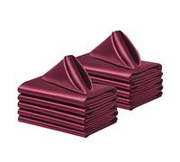 Counfeisly 12 Pack Square Satin Dinner Napkins, 20x20 Inches Silky Soft Smooth Table Cloth Napkins for Restaurant Weddings Banquet Party Decoration, Burgundy
