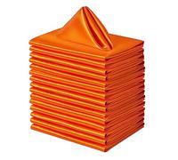 Counfeisly 24 Pack Square Satin Dinner Napkins, 17x17 Inches Silky Soft Smooth Table Cloth Napkins for Restaurant Weddings Banquet Party Decoration, Orange