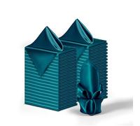 Counfeisly 36 Pack Square Satin Dinner Napkins, 16x16 Inches Silky Soft Smooth Table Cloth Napkins for Restaurant Weddings Banquet Party Decoration, Turquoise