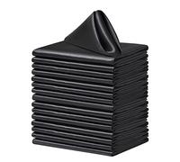 Counfeisly 50 Pack Square Satin Dinner Napkins, 20x20 Inches Silky Soft Smooth Table Cloth Napkins for Restaurant Weddings Banquet Party Decoration, Black
