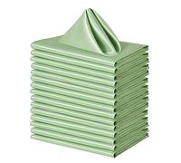 Counfeisly 50 Pack Square Satin Dinner Napkins, 20x20 Inches Silky Soft Smooth Table Cloth Napkins for Restaurant Weddings Banquet Party Decoration, Sage Green