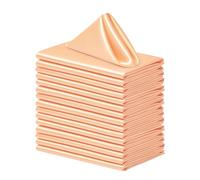 Counfeisly Square Satin Dinner Napkins, 17x17 Inches, Peach, 16 Pack