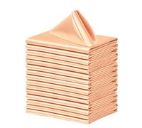Counfeisly Square Satin Dinner Napkins, 20x20 Inches, Peach, 50 Pack