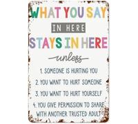 Counseling Office Confidentiality Poster, What Do You Say Here, Counselor Decor, Therapist Office, Social Worker Sign, Gift Rustic Metal Sign with Vintage Look 12x8 Inch