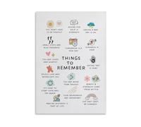 Counseling Office Wall Art, Things to Remember Therapy Poster for Mental Health, CBT DBT School Counselor Decor, Anxiety Relief Psychology Canvas(Unframed,08x12inch(20x30cm))