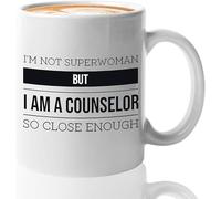 Counselor Not A Superwoman Novelty Ceramic Coffee Mugs Cup Double Side Printed Ceramic Tea Mug for Mom Dad Friend Wife Husband Gift 11Oz