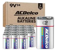 -Count 9 Volt Batteries, Maximum Power Super Alkaline Battery, 7-Year Shelf Life, Reclosable Packaging
