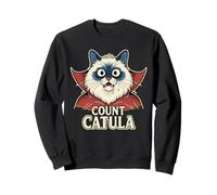 Count Catula Funny Spooky Cat Themed Party Halloween Ragdoll Sweatshirt