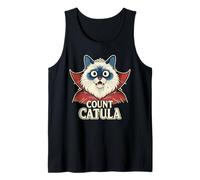 Count Catula Funny Spooky Cat Themed Party Halloween Ragdoll Tank Top