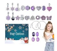 Count Down Calendars | 24 Days Vacation Calendar Bracelet | Ornament Joyful Festive Bracelet Making Kit for Festival Gathering Party Activities Holiday Craft